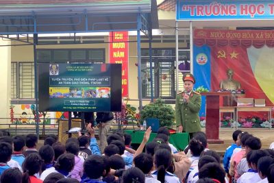 [5.5-04]: Hình ảnh về hoạt động giáo dục kỹ năng sống: tuyên truyền, thực hành, lao động, báo cáo kết quả học tập, thuyết trình, hoạt động ngoài giờ lên lớp